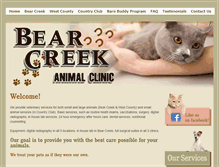 Tablet Screenshot of bearcreekanimalclinic.ca